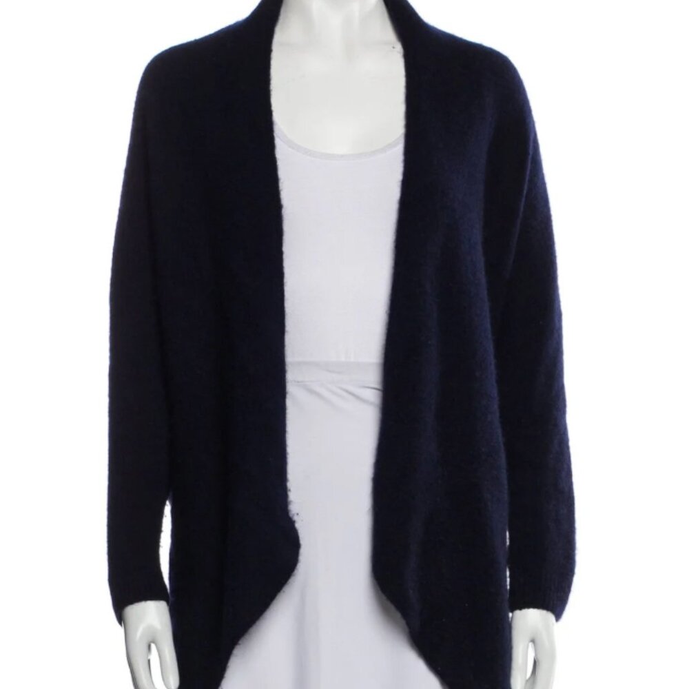 Aeron 100% Cashmere Open Front Cardigan/Sweater Small Navy